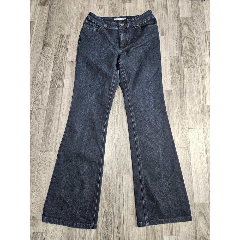 Chico's Platinum Flare Jeans Women 0.5 Regular Dark Wash Blue